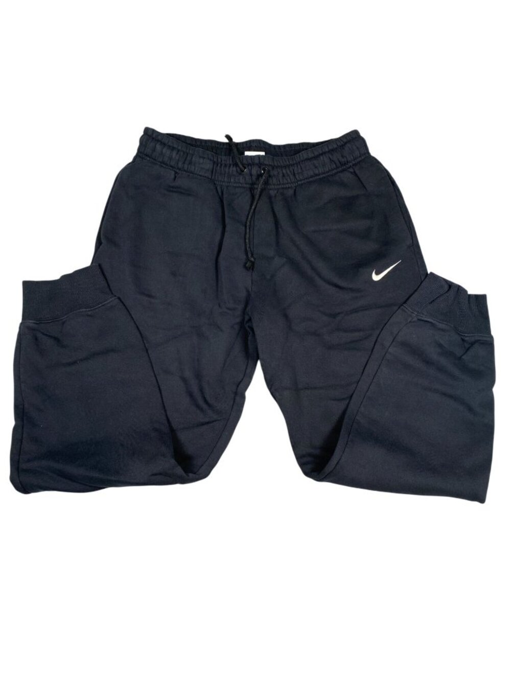 Nike Mens Black Jogger Sweatpants Size Large With Elastic Waist & Pockets